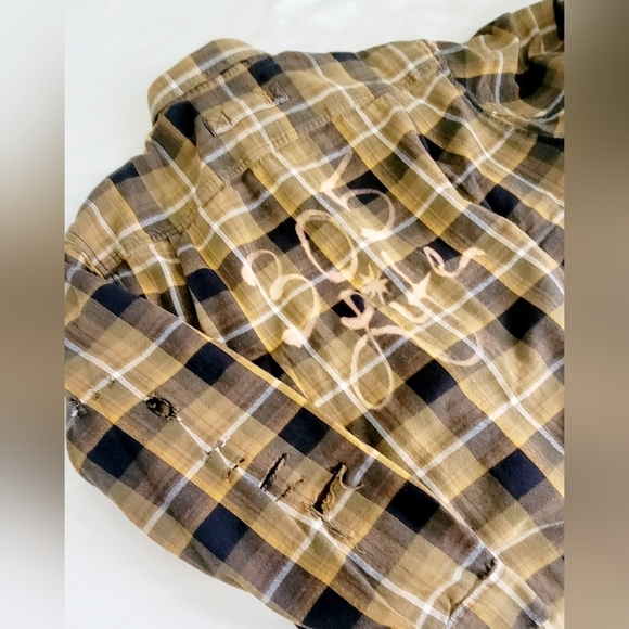 Duluth Custom Bleached Miami 305 Flannel Shirt Men's M Cotton Distressed Grunge - Picture 6 of 6